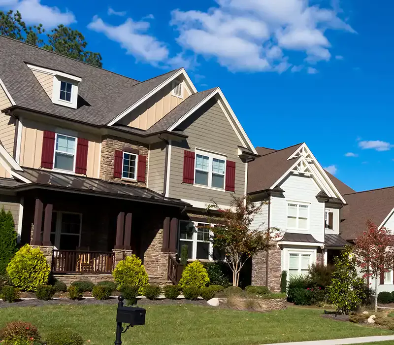 Homes in residential neighborhood